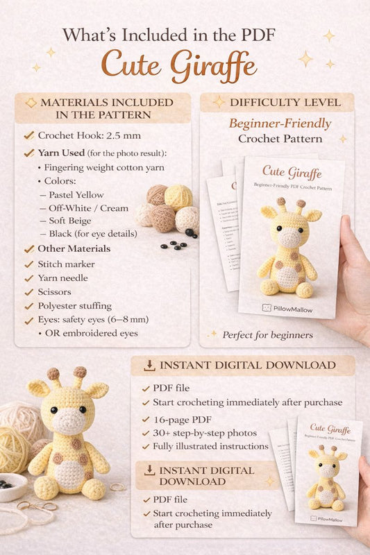 Cute Giraffe - PDF Crochet Pattern