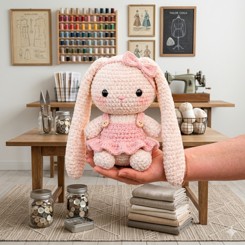 Mochi Bunny™ Crochet Pattern PDF + Strawberry Outfit | 2-in-1 Bundle