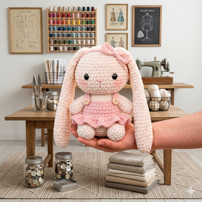 Mochi Bunny™ Crochet Pattern PDF + Strawberry Outfit | 2-in-1 Bundle
