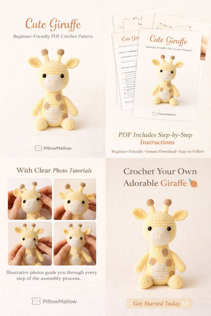 Cute Giraffe - PDF Crochet Pattern